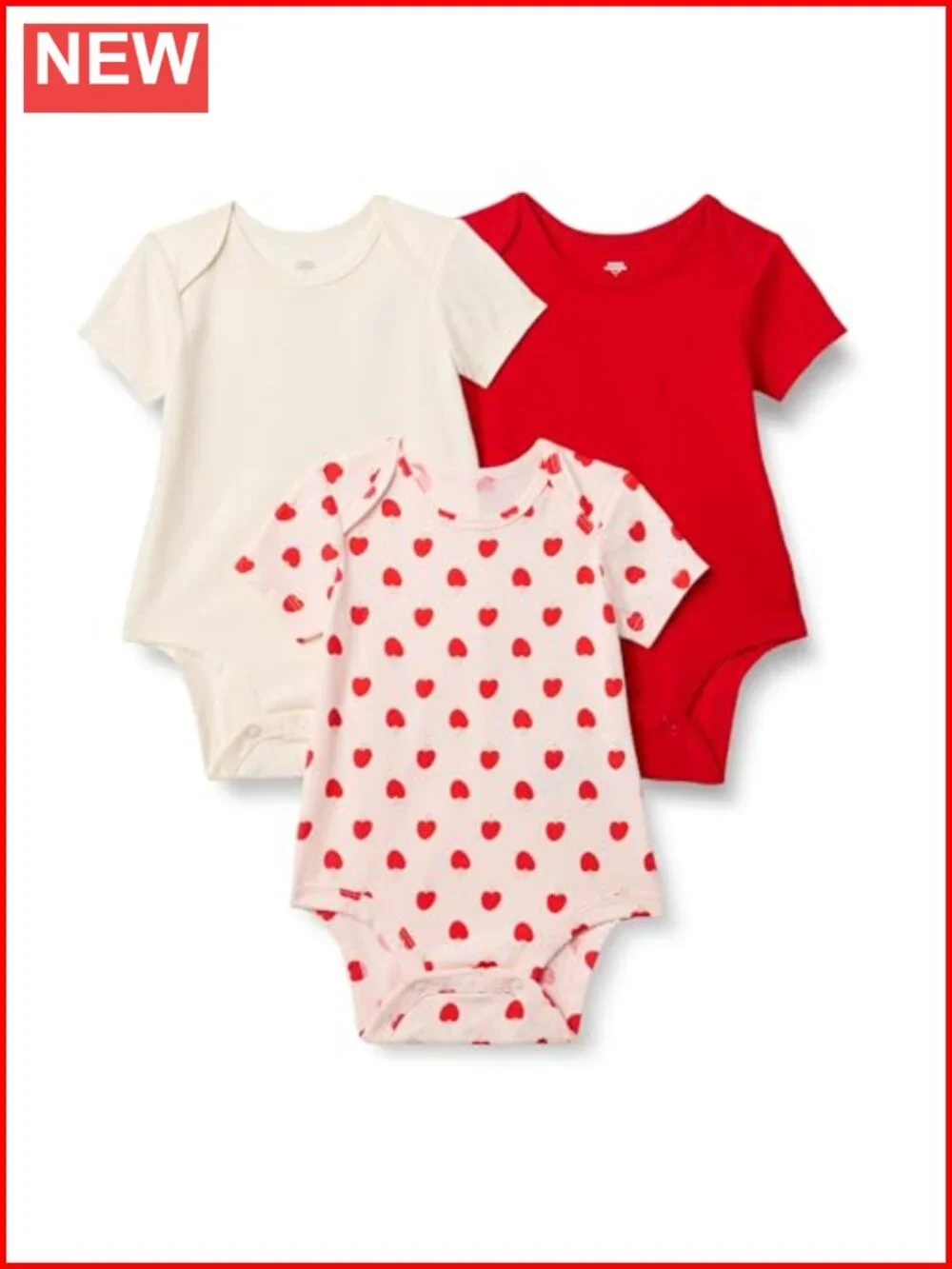 Unisex Infant Bodysuit 3-Pack Short Sleeve Crewneck Snap Closure